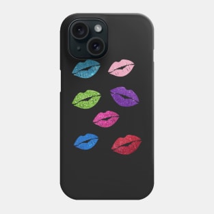 Bold Colors Faux Glitter Lips Pack Phone Case