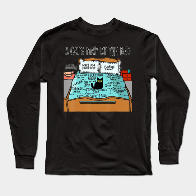 A Cat S Map Of The Bed Funny Cat Lover A Cats Map Of The Bed