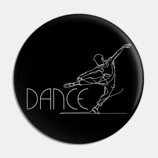 White one line art Contemporary Male dancer Pin