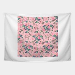 Romantic Roses Floral Watercolor Pink Painting Tapestry