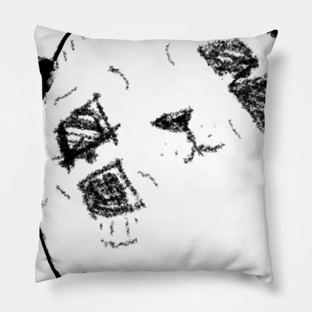 Cute panda T-Shirt Pillow by notthatparker