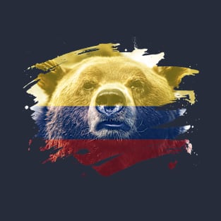 Colombia Flag & Bear - Colombian Pride Design T-Shirt