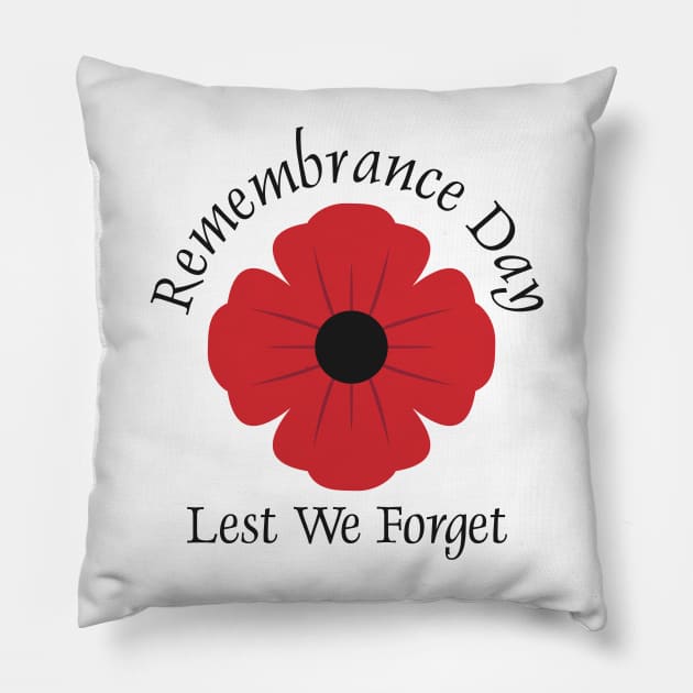 Remembrance Day. Lest We Forget Pillow by victorstore