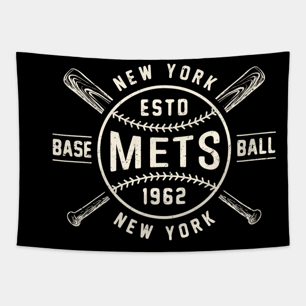 New York Mets Bats & Ball by Buck Tee Tapestry by Buck Tee