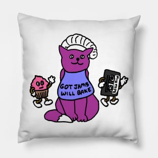 Got Jams Will Bake Kitty Pillow