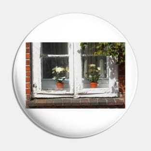 Old window with flowerpots in Stolbergstrasse, Eutin Pin