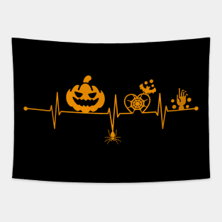 Happy Halloween - Pumpkin Heartbeat Gift Tapestry