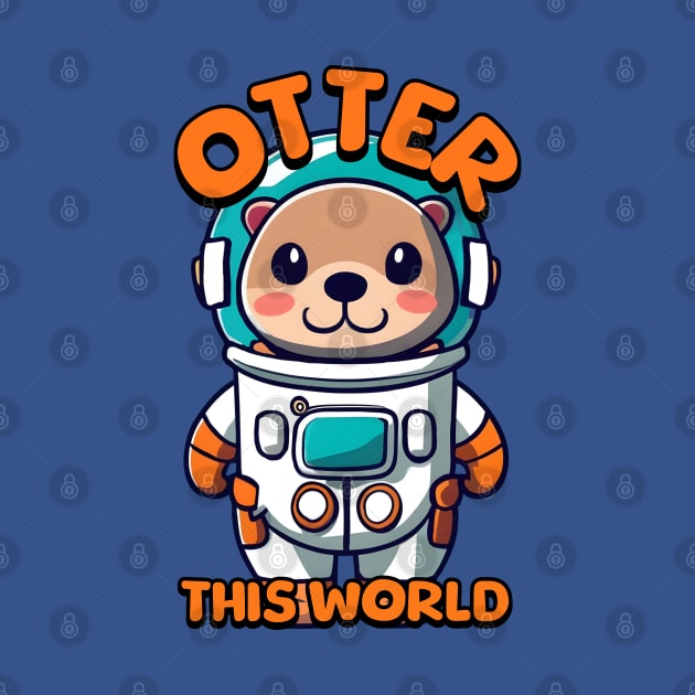 Otter This World! Cute Otter Astronaut Cartoon by Cute And Punny