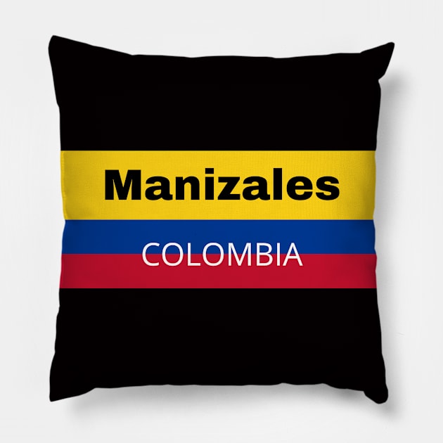 Manizales City in Colombia Flag Pillow by aybe7elf