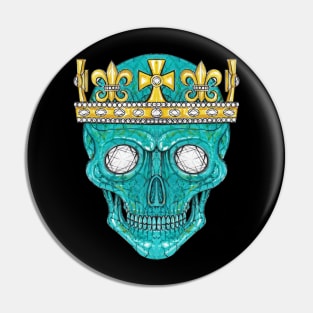 Skull head design diamond and turquoise of the king. Pin