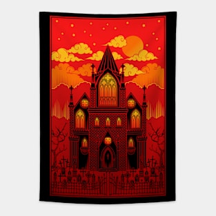 Burning Cathedral Tapestry