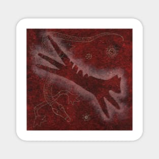 Cave Art Style Tasmanian Tiger Magnet