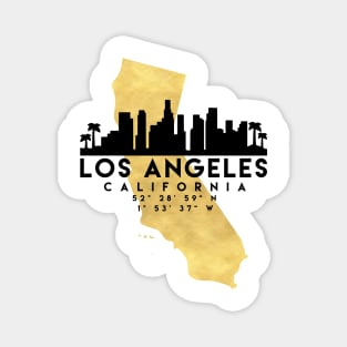 Los Angeles California Skyline Map Art Magnet