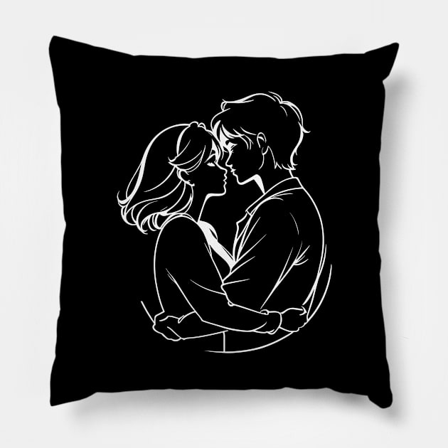 Fingerprint Kiss - I Love My Valentine Pillow by Orento