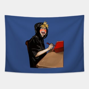 Anime hero Angry blond boy / Tapestry