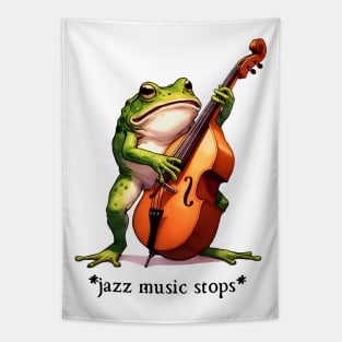 Jazz Music Stops meme frog Tapestry