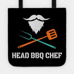 Head BBQ Chef With Beard Grilling Men's Fun Tote