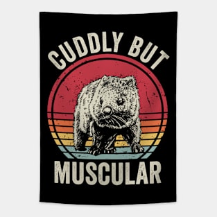 Cuddly But Muscular Funny Wombat Tapestry