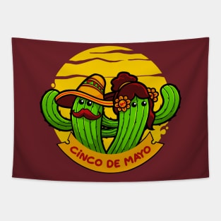 Cinco de mayo cactus couple Tapestry