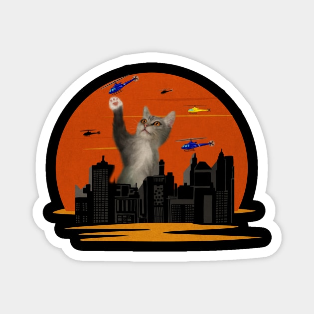 Funny Cat, Destroying, Cat Lover Magnet by logiamerch