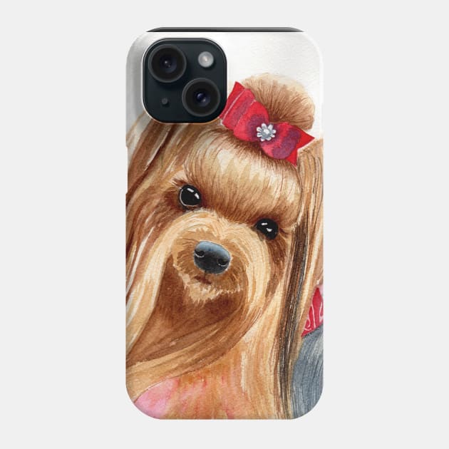 Yorkshire Terrier Dog Portrait Phone Case by MMcBuck