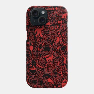 Halloween doodle (red) Phone Case