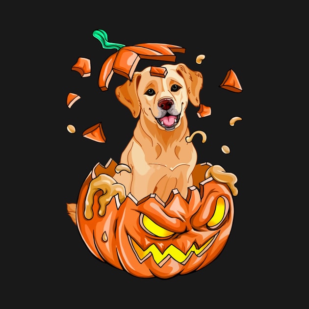 Golden Retriever In The Pumpkin tshirt halloween costume funny gift t-shirt by American Woman