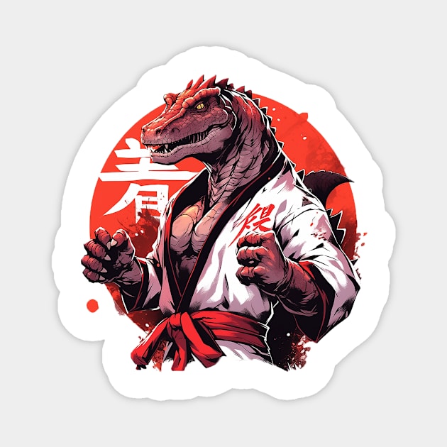 karate dino Magnet by piratesnow