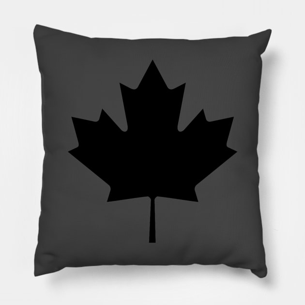 Canada Black Maple Leaf Pillow by Historia