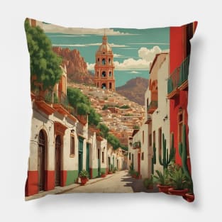 Jerez de Garcia Salinas Zacatecas Mexico Vintage Tourism Travel Pillow