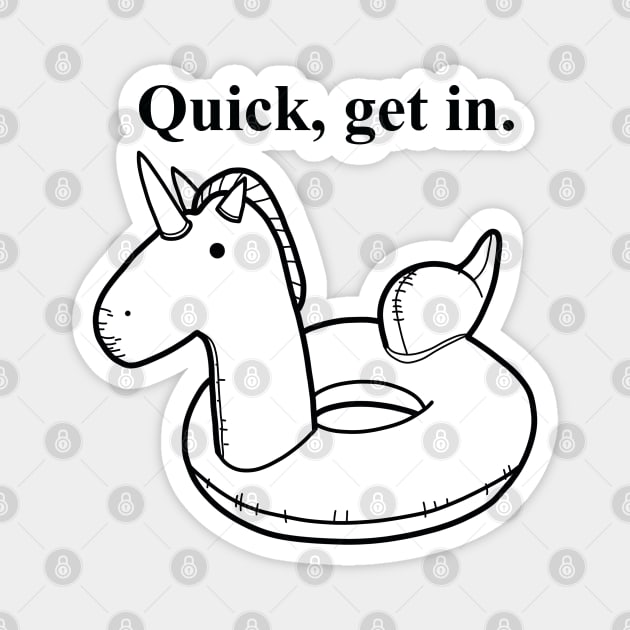 Escape Reality with a Unicorn Pool Float Magnet by FallenClock