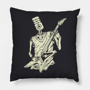 Funny Microphone Skeleton Playing Electric Guitar Pillow