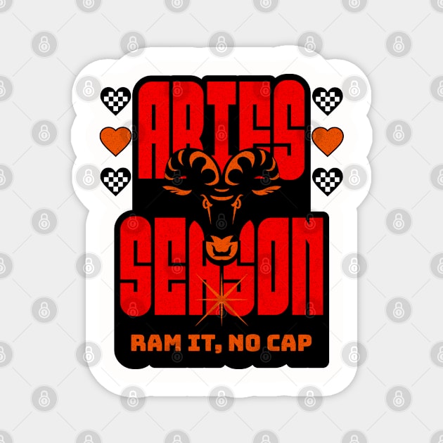 Aries Season Ram It No Cap Y2K Zodiac Sign Astrology Magnet by Lavender Celeste