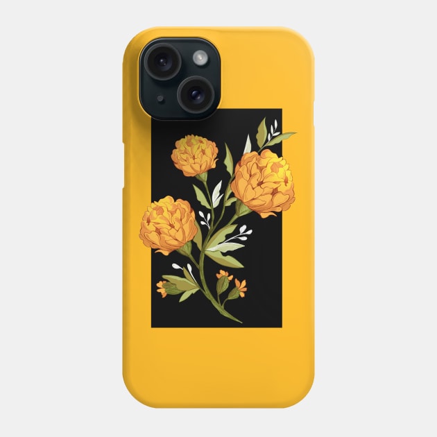 Cempasuchil (black background) Phone Case by nic_ochoa