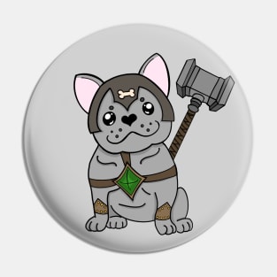 Frenchie Fighter | Barbarian | French Bulldog | Fantasy Art | DND Dogs Pin