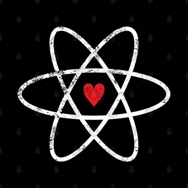 Atomic Symbol + Heart, Distressed by Decamega