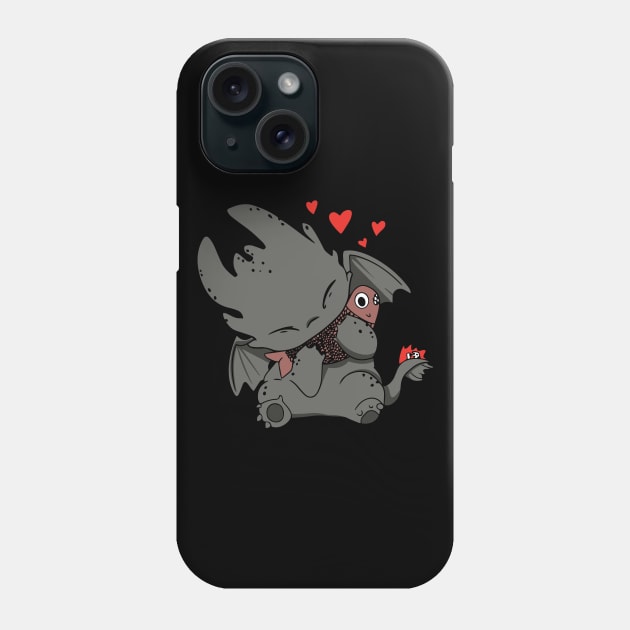 Toothless in love, httyd night fury fanart, how to train your dragon Phone Case by PrimeStore