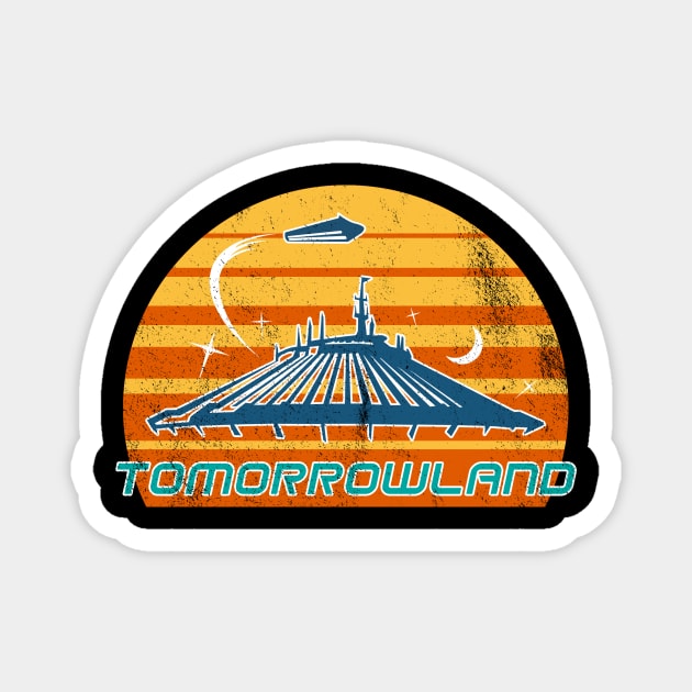 Tomorrowland / Space Mountain 70s Vintage Design (Distressed) Magnet by kruk