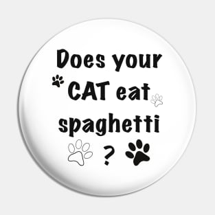 Cat eating spaghetti Pin