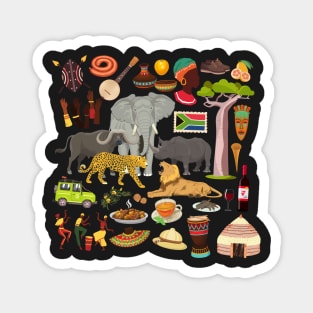 South Africa Travel Icons Magnet