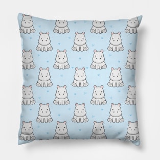 Hippo Hippopotamus Cute Animal Pattern Pillow