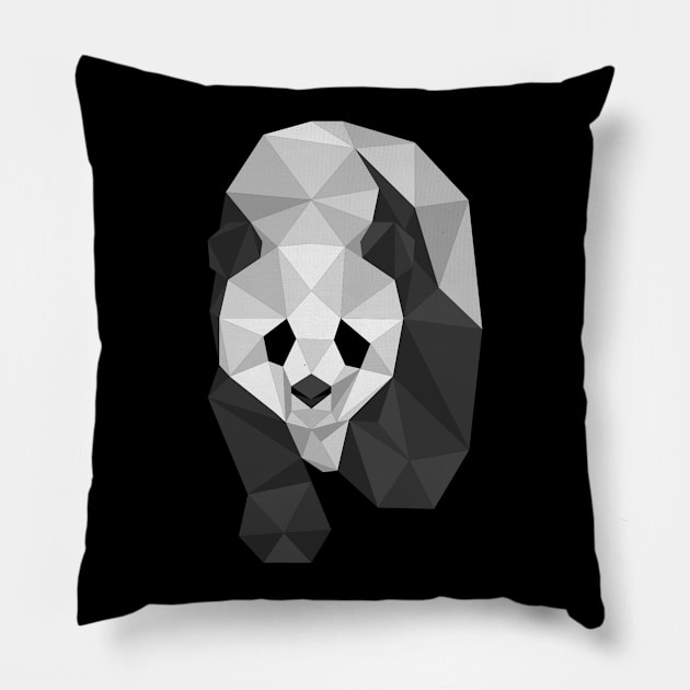 Abstract Panda Bear Pillow by EarlAdrian