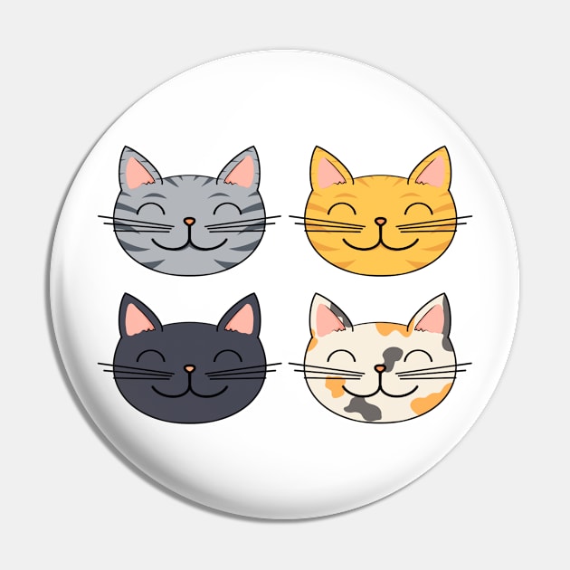 Smiling Cats Pin by Cat Club