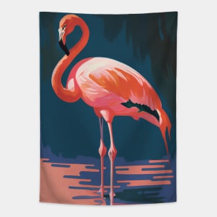 Flamingo In A Pond Tapestry