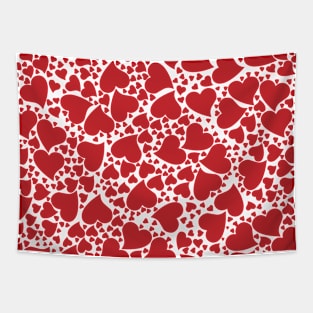 Valentines pattern hearts red Tapestry