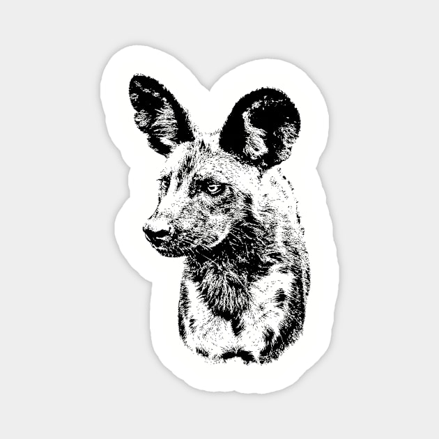 Wild Dog on Alert for Dog Lovers Magnet by scotch