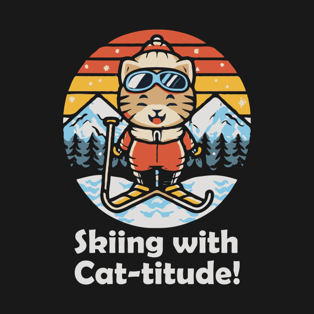 Skiing with Cat-itude! Skiing Cat by Chrislkf