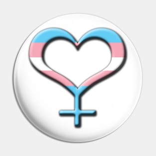 Heart-Shaped Transgender Pride Female Gender Symbol Pin