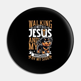 Jesus and dog - Rottweiler Pin