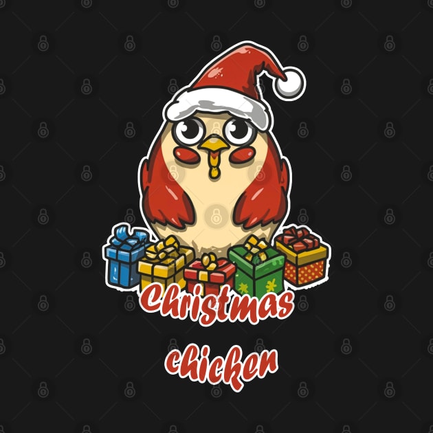 Chicken Merry Christmas by BukovskyART